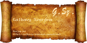 Galbavy Szeréna névjegykártya